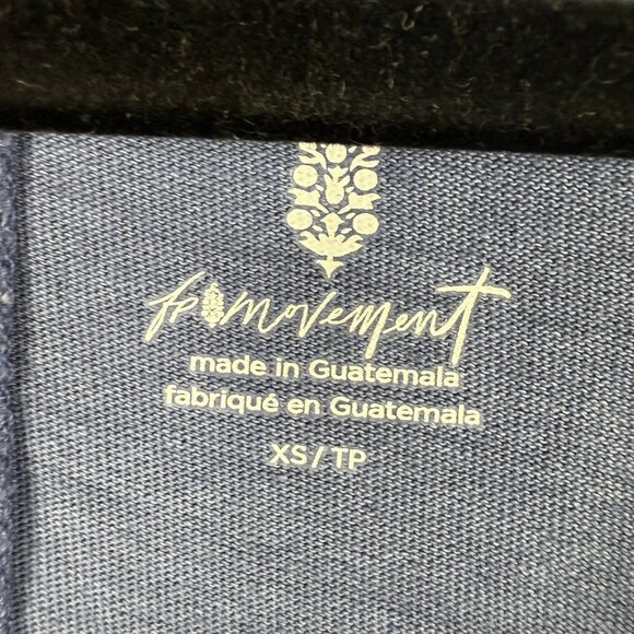 Free People Oversized Workout Tank Blue V Neck Pocket Slouchy Cotton Size XS - Picture 6 of 8